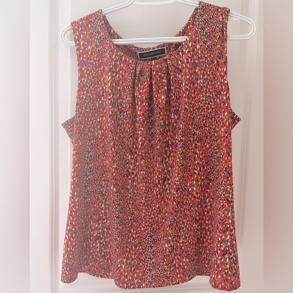 Melanie Lyne Pleated Sleeveless Blouse